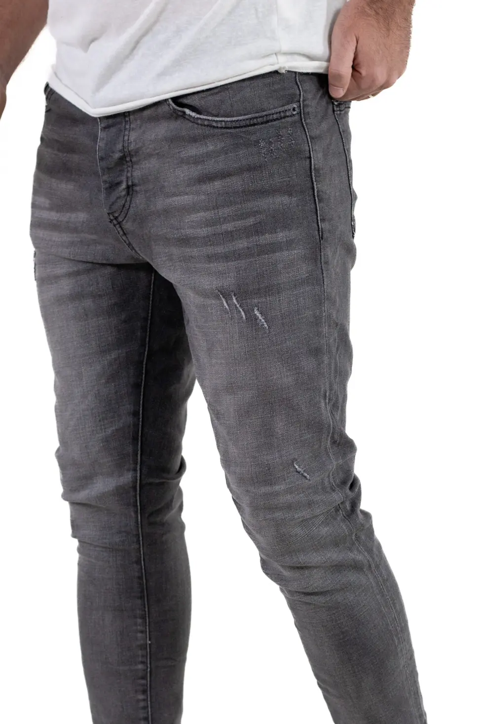 Blugi skinny fit gri bărbaț [6]
