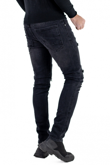 Blugi skinny fit  negri cu rupturi [3]