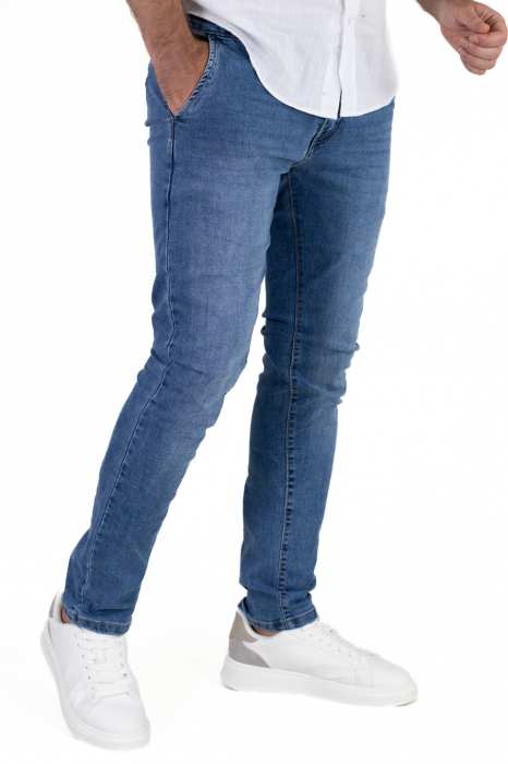 Blugi eleganți slim fit bărbați, albastru denim [2]