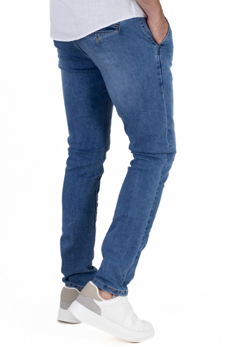 Blugi eleganți slim fit bărbați, albastru denim [8]