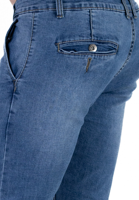 Blugi eleganți slim fit bărbați, albastru denim [7]