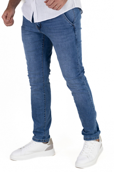 Blugi eleganți slim fit bărbați, albastru denim [4]