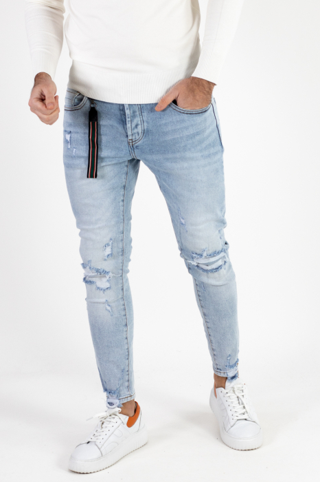 Blugi skinny fit  deschisi cu rupturi [6]