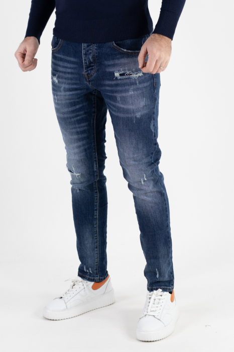 Blugi skinny fit cu rupturi [5]