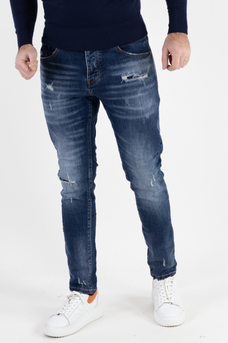 Blugi skinny fit cu rupturi [7]
