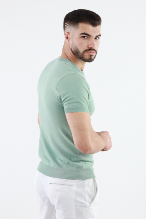 Bluza barbati cu maneca scurta verde aqua [5]