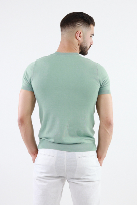 Bluza barbati cu maneca scurta verde aqua [4]