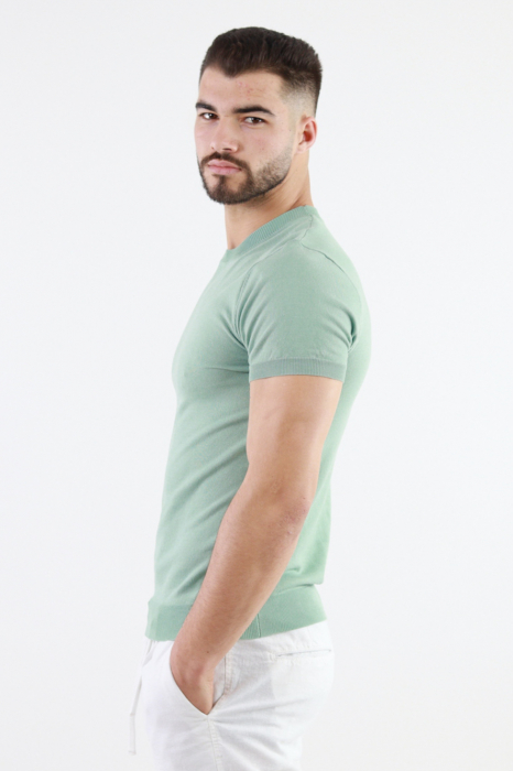 Bluza barbati cu maneca scurta verde aqua [3]
