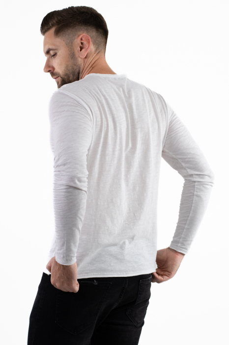 Bluza bumbac basic alba barbati [4]