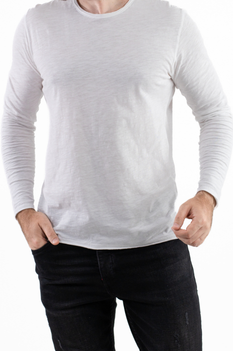 Bluza bumbac basic alba barbati [5]