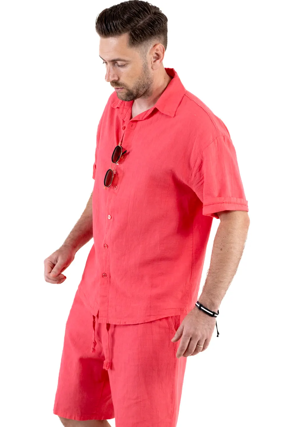 Camasa 100% din in cu mânecă scurta corai [6]