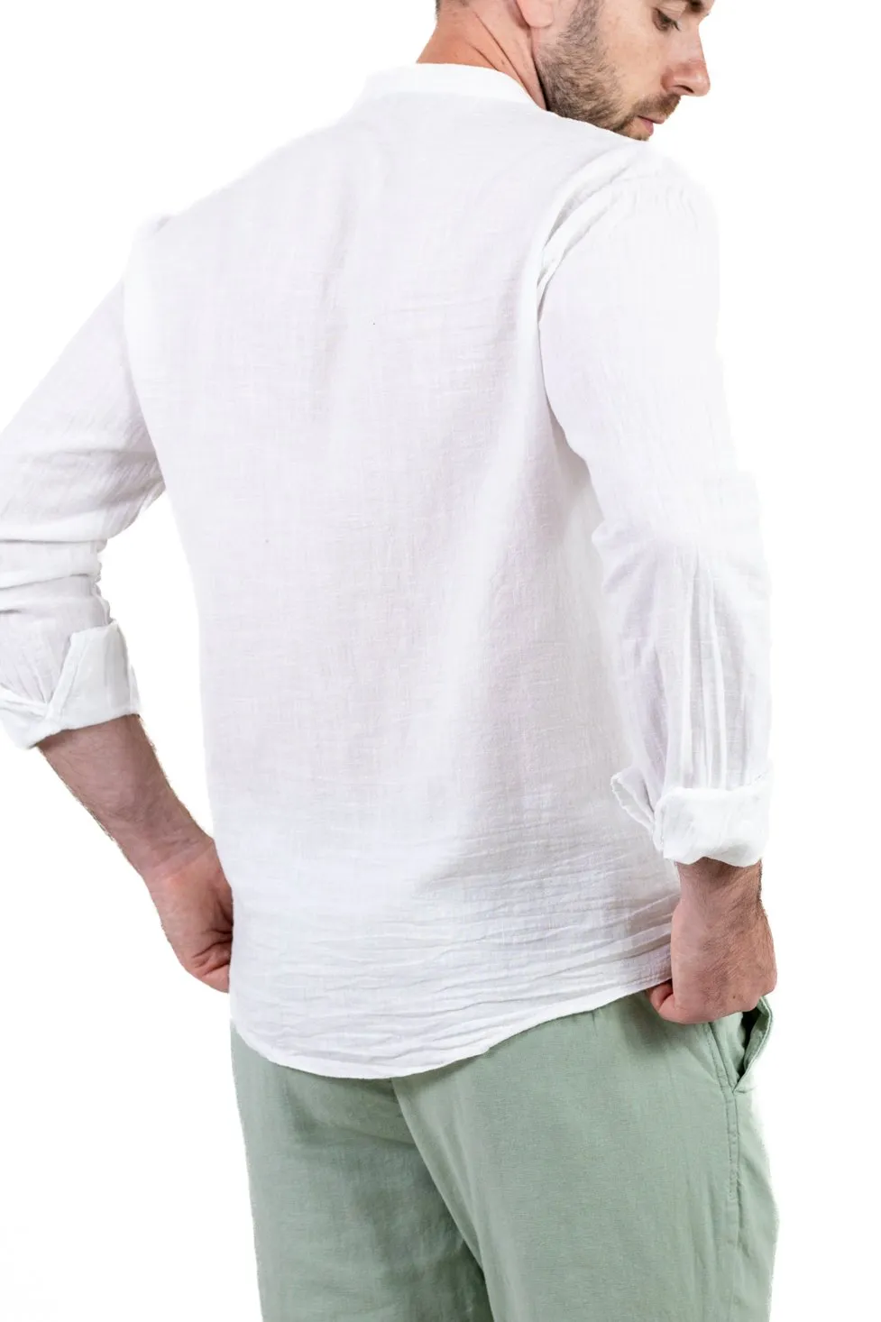 Cămașă albă din in 100% – Made in Italy | Stil lejer, ideală vară [4]