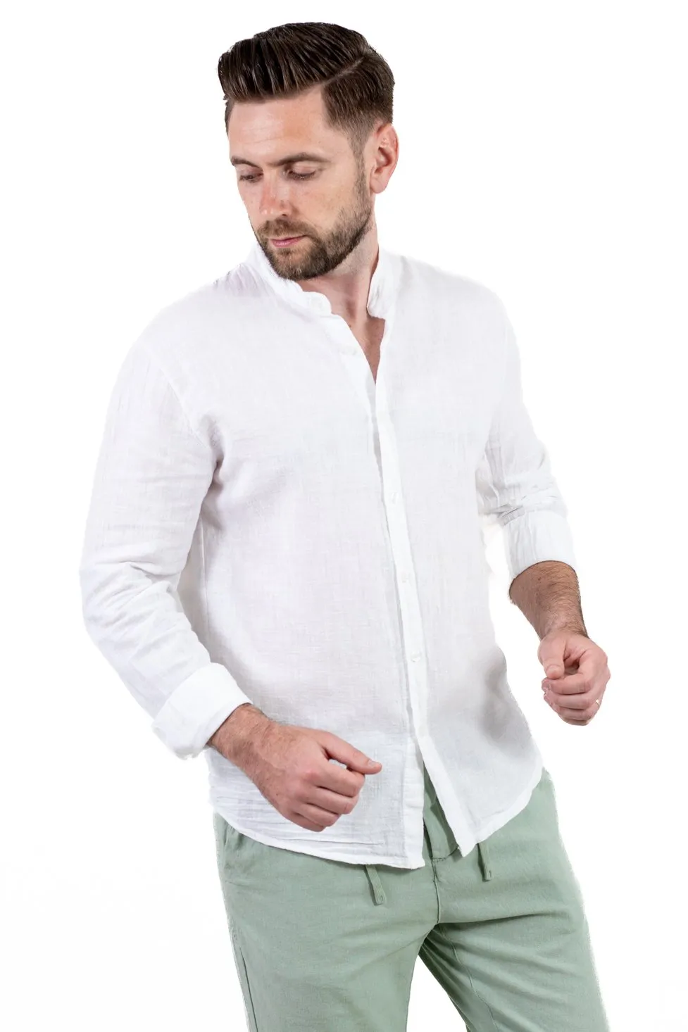 Cămașă albă din in 100% – Made in Italy | Stil lejer, ideală vară [9]