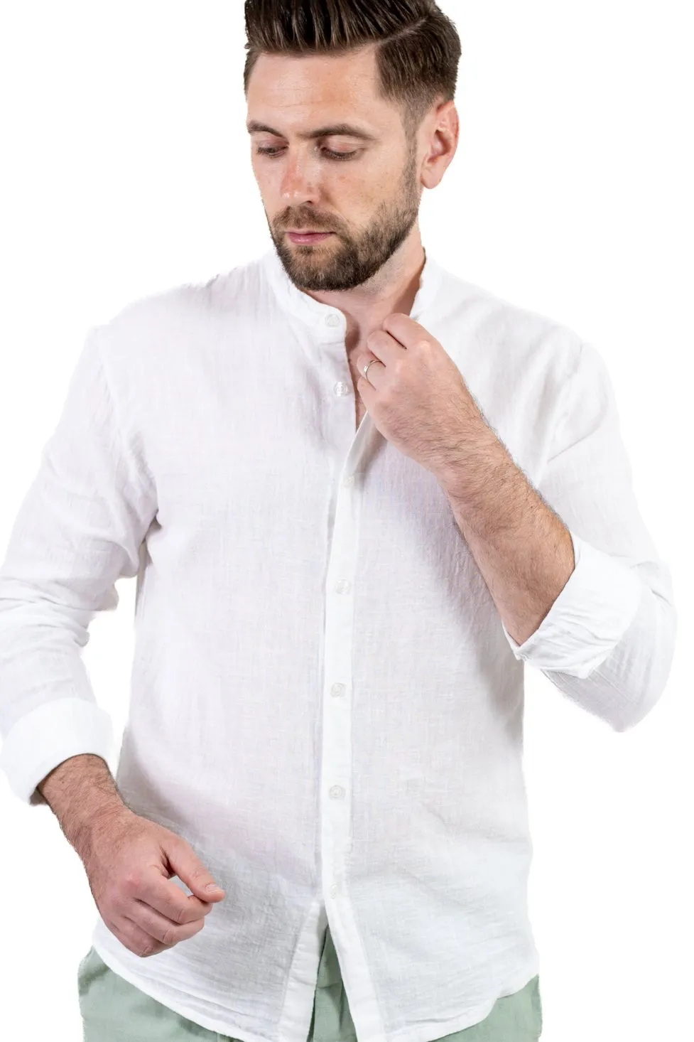 Cămașă albă din in 100% – Made in Italy | Stil lejer, ideală vară [2]