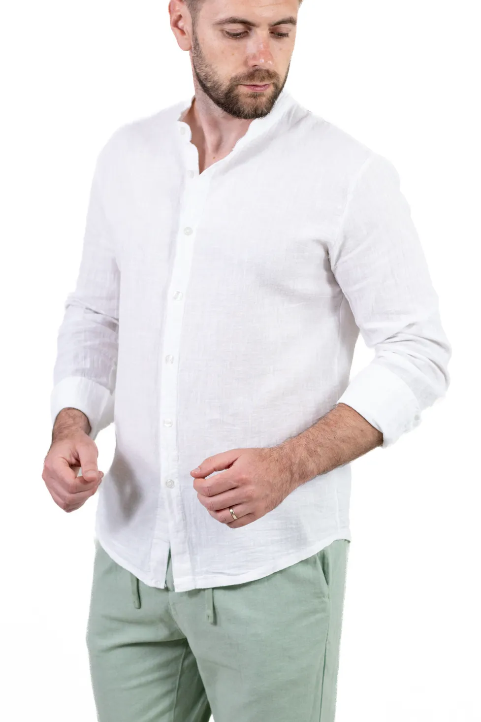 Cămașă albă din in 100% – Made in Italy | Stil lejer, ideală vară [3]