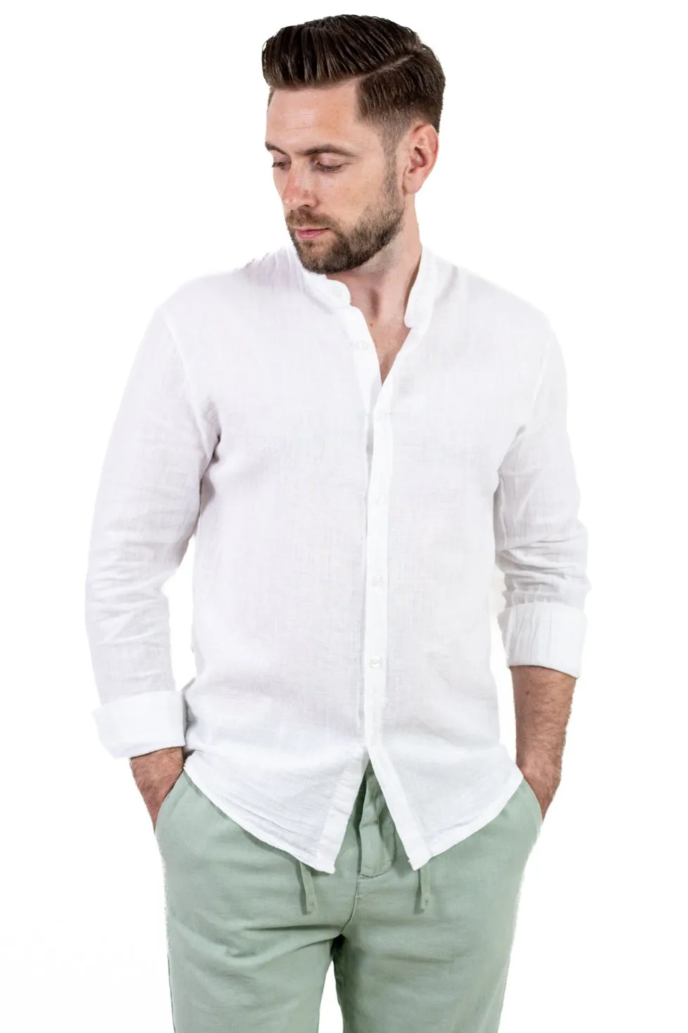 Cămașă albă din in 100% – Made in Italy | Stil lejer, ideală vară [8]