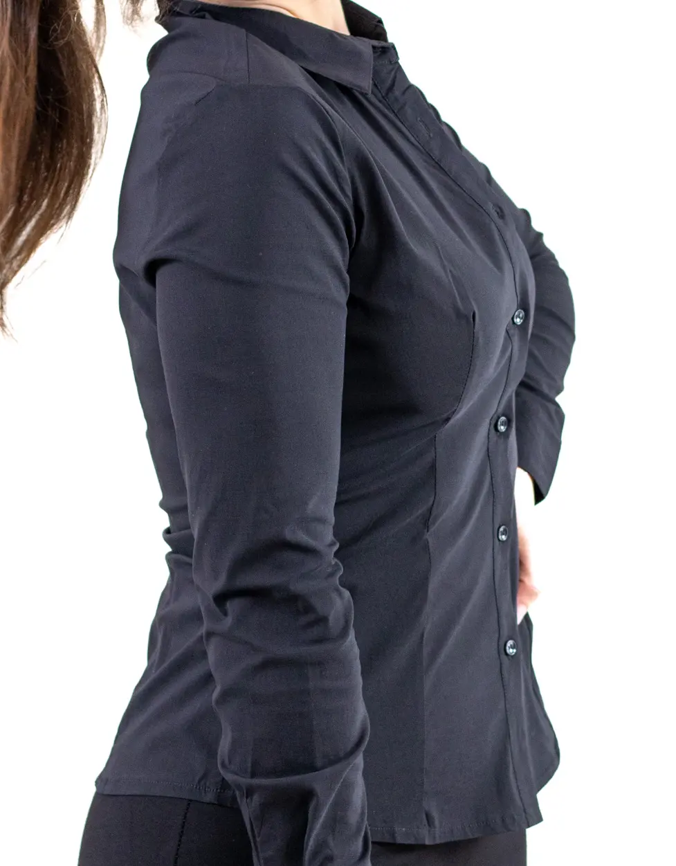Cămașă neagră damă din material elastic [2]