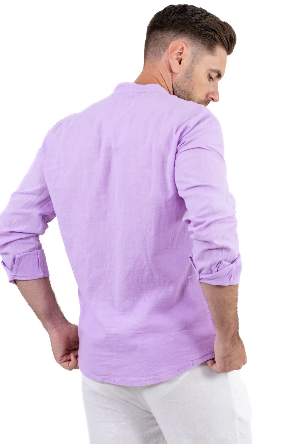 Cămașă lila din in 100% – Made in Italy [5]
