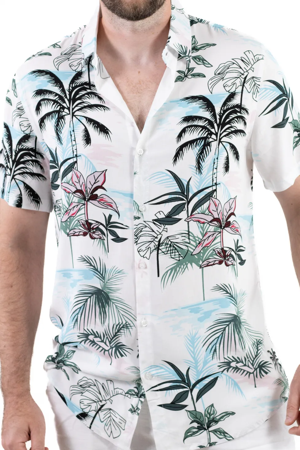 Cămașă bărbați vară cu imprimeu tropical – 100% viscoză [8]