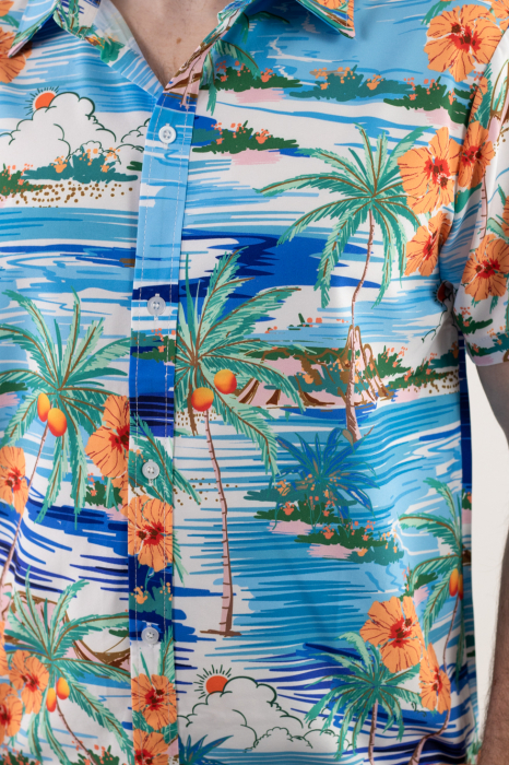 Camasa cu print din vascoza Hawaii [6]