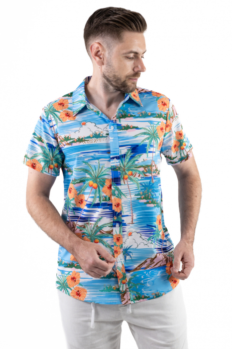Camasa cu print din vascoza Hawaii [5]