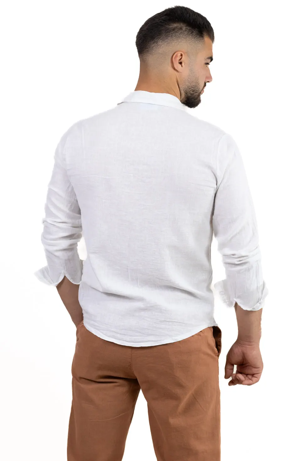 Cămașă alba din in 100% – Made in Italy [5]