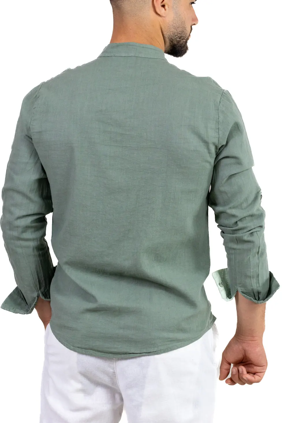 Cămașă verde din in 100% – Made in Italy [5]