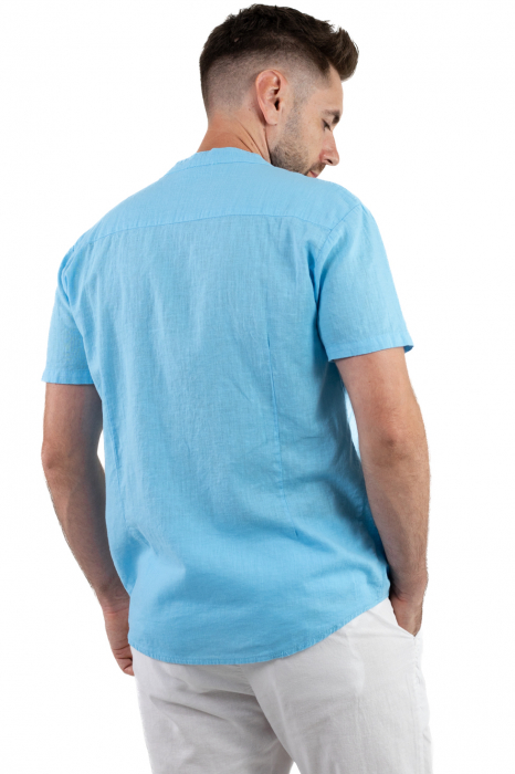 Camasa din in cu maneca scurta babyblue [2]