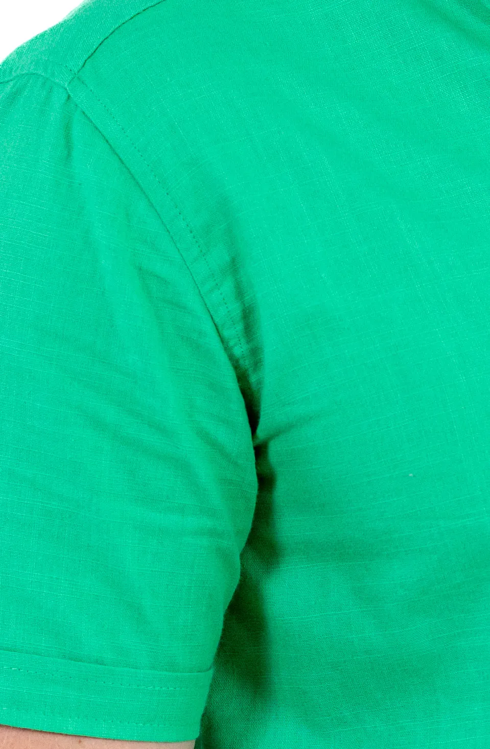 Cămașă bărbați verde guler tunică – 100% bumbac, vară [4]