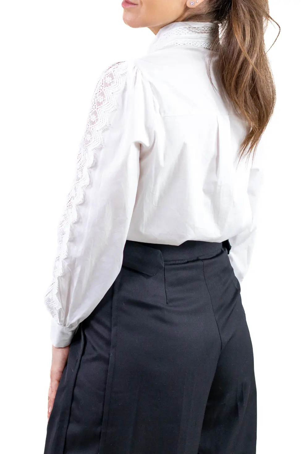 Cămașă elegantă cu dantelă pentru femei – model cu nasturi frontali [2]