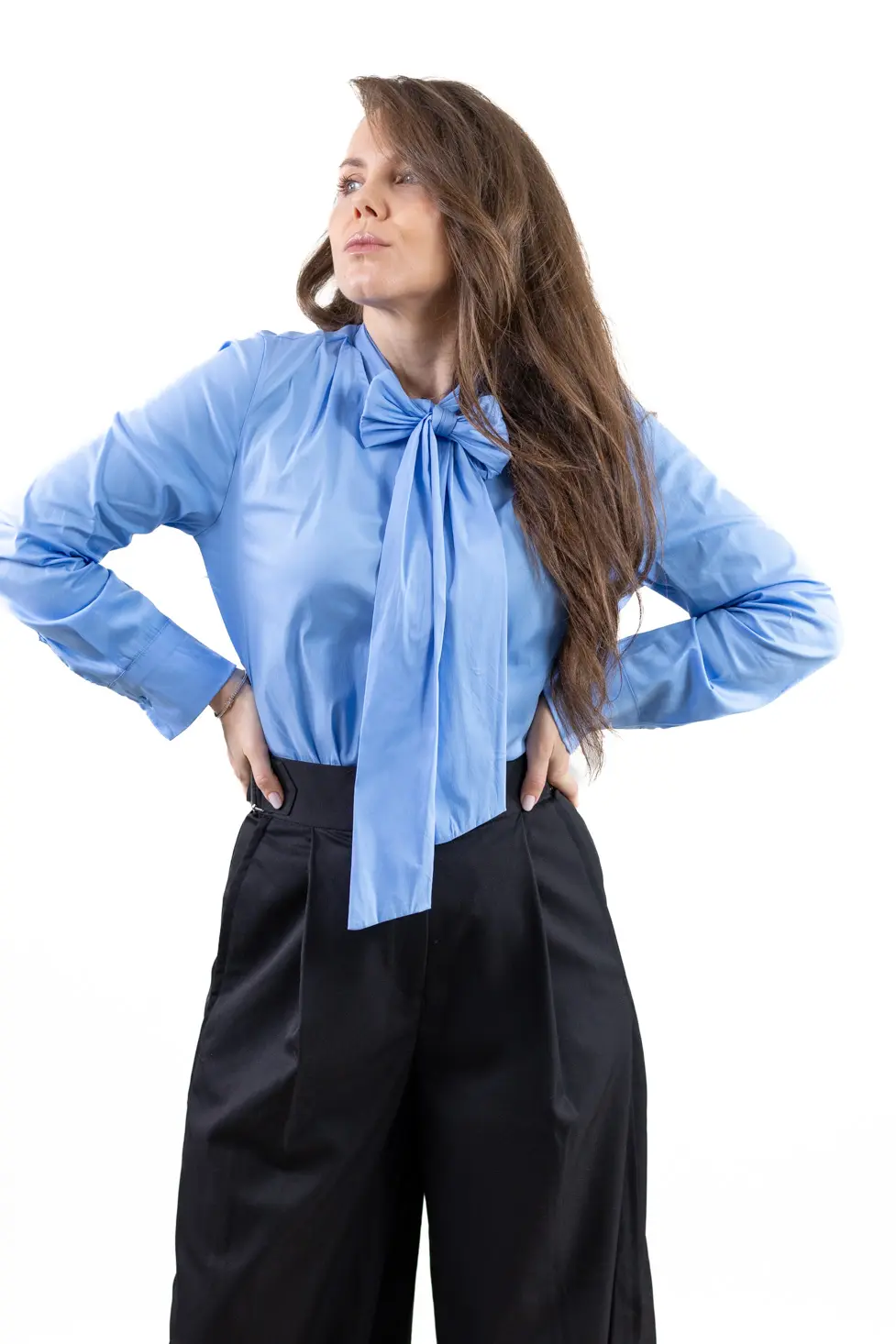 Camasă elegantă cu fundă lungă [6]