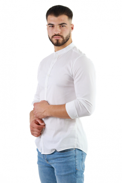 Camasa slim fit alba guler tunica [2]