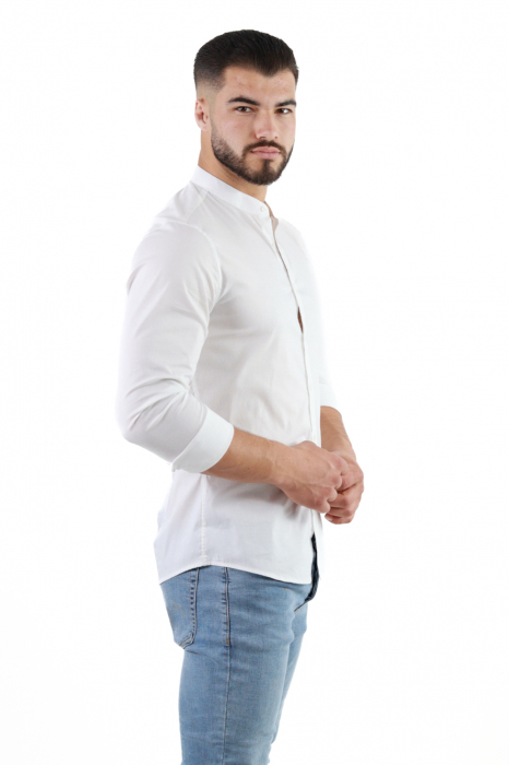 Camasa slim fit alba guler tunica [5]