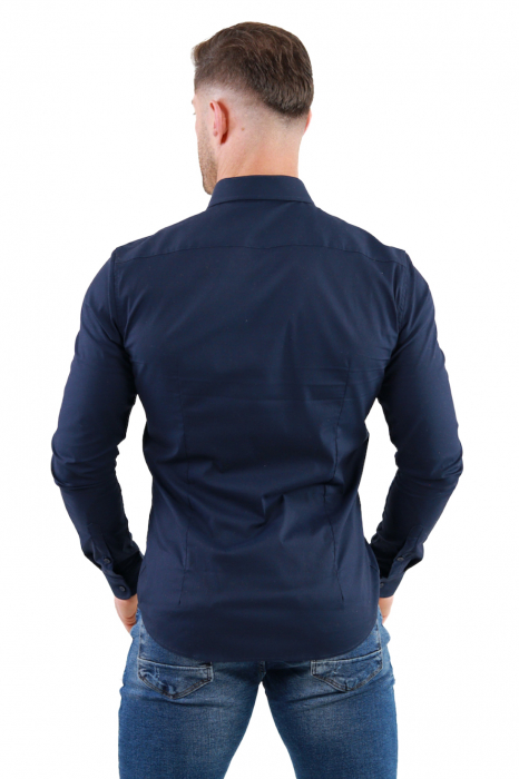Camasa slim fit bleumarin guler normal [2]