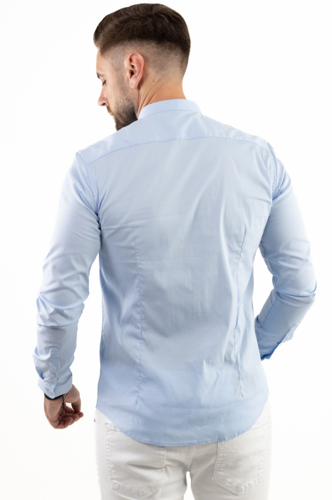 Camasa slim fit albastra guler tunica [5]