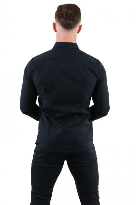 Camasa regular fit neagra guler normal [3]