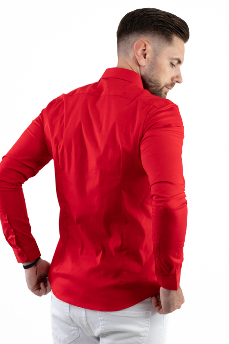 Camasa slim fit rosie guler normal [3]