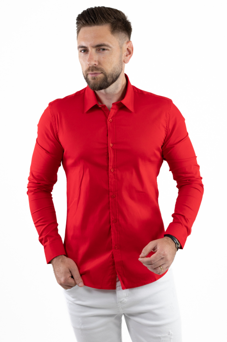 Camasa slim fit rosie guler normal [2]