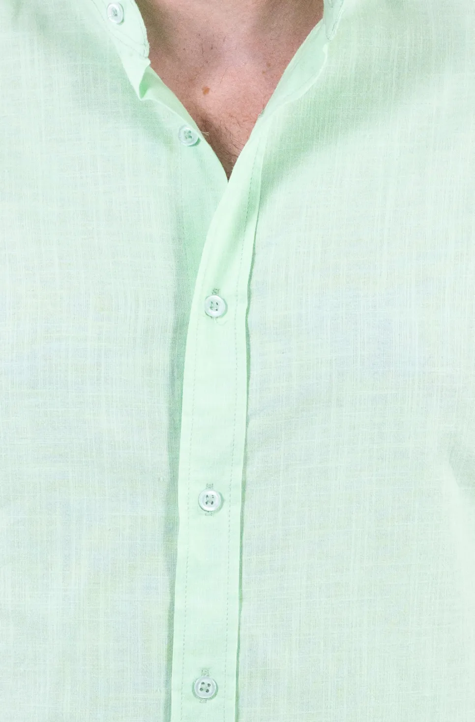 Cămașă bărbați verde aqua guler tunică – 100% bumbac, vară [3]