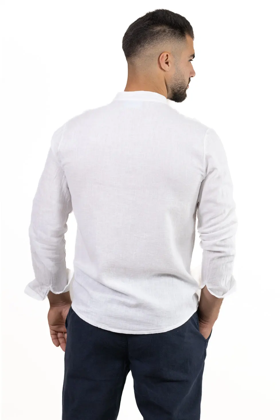 Cămașă alba din in 100% – Made in Italy [7]
