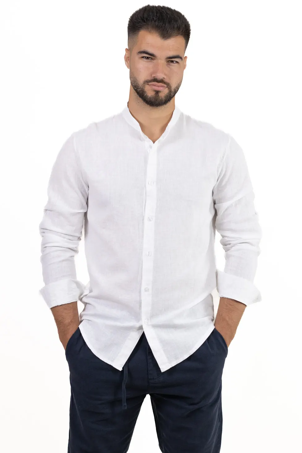Cămașă alba din in 100% – Made in Italy [4]
