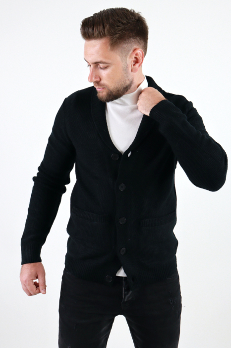 Cardigan negru din tricot barbati [5]