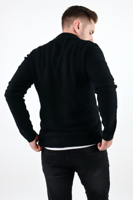 Cardigan negru din tricot barbati [6]