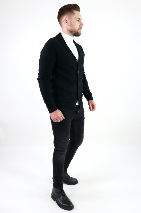 Cardigan negru din tricot barbati [2]