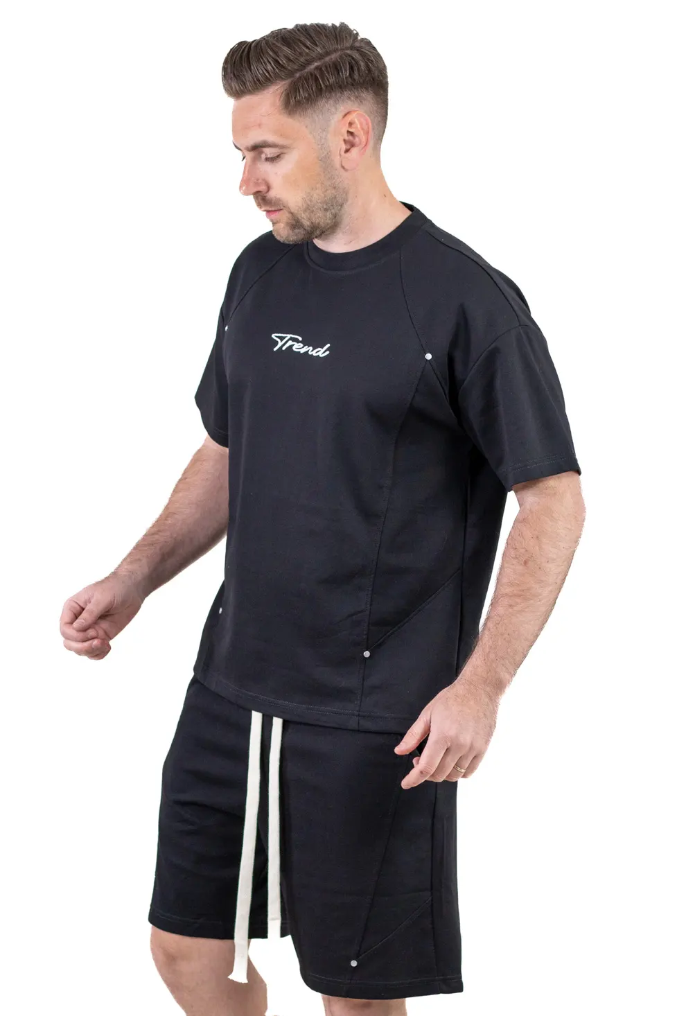 Compleu barbati negru, Ultra-Moale, cu broderie Trend [10]