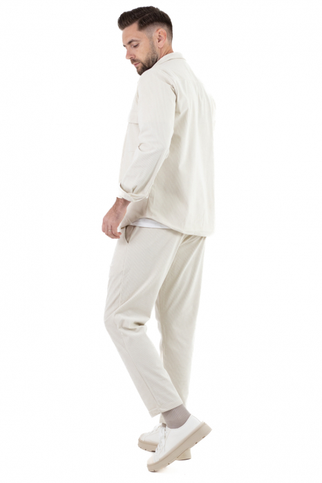Compleu casual barbati reiat crem [6]