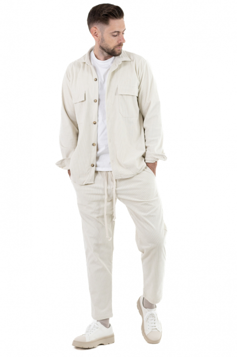 Compleu casual barbati reiat crem [7]