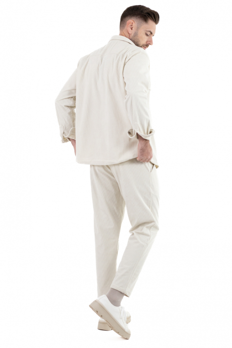 Compleu casual barbati reiat crem [4]