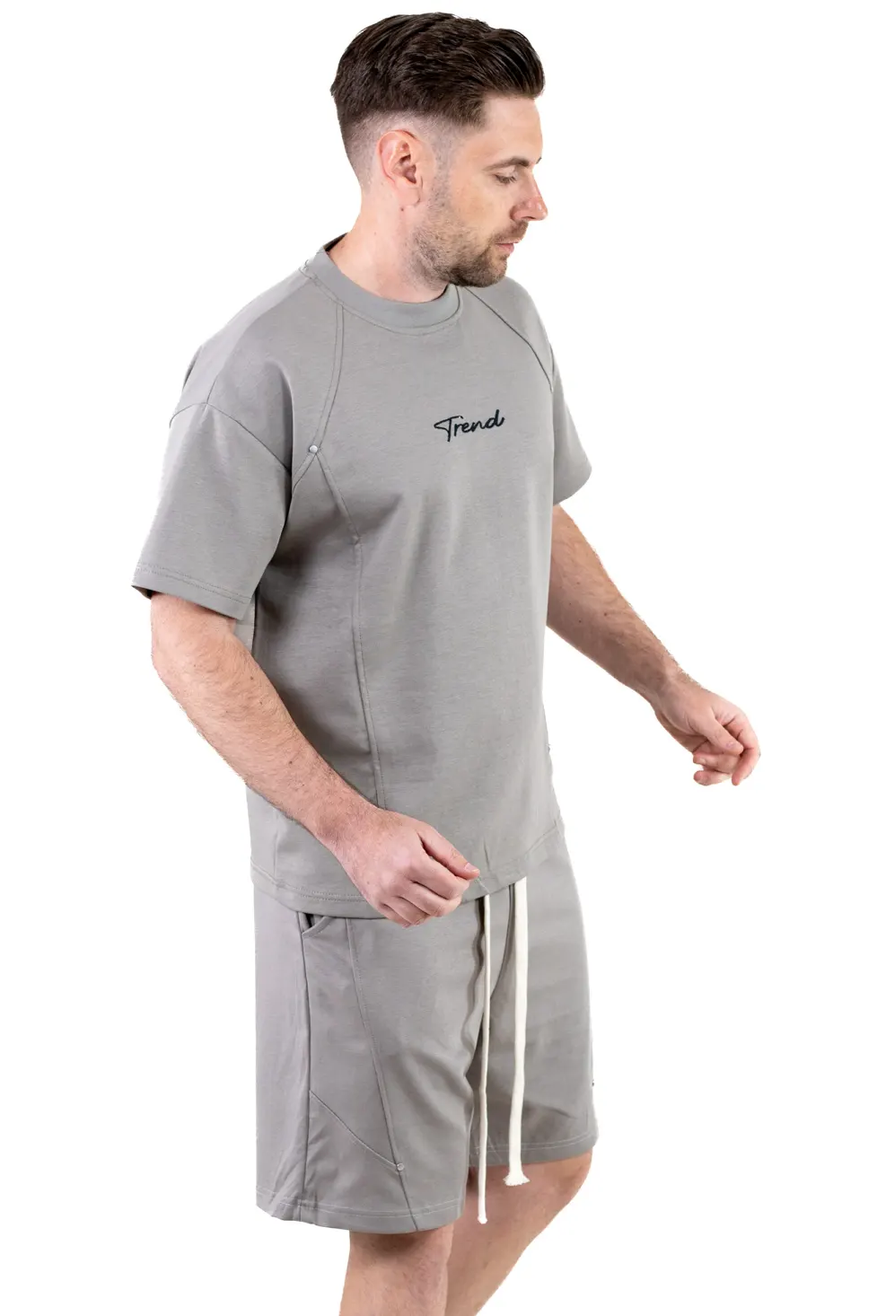 Compleu barbati gri, Ultra-Moale, cu broderie Trend [6]