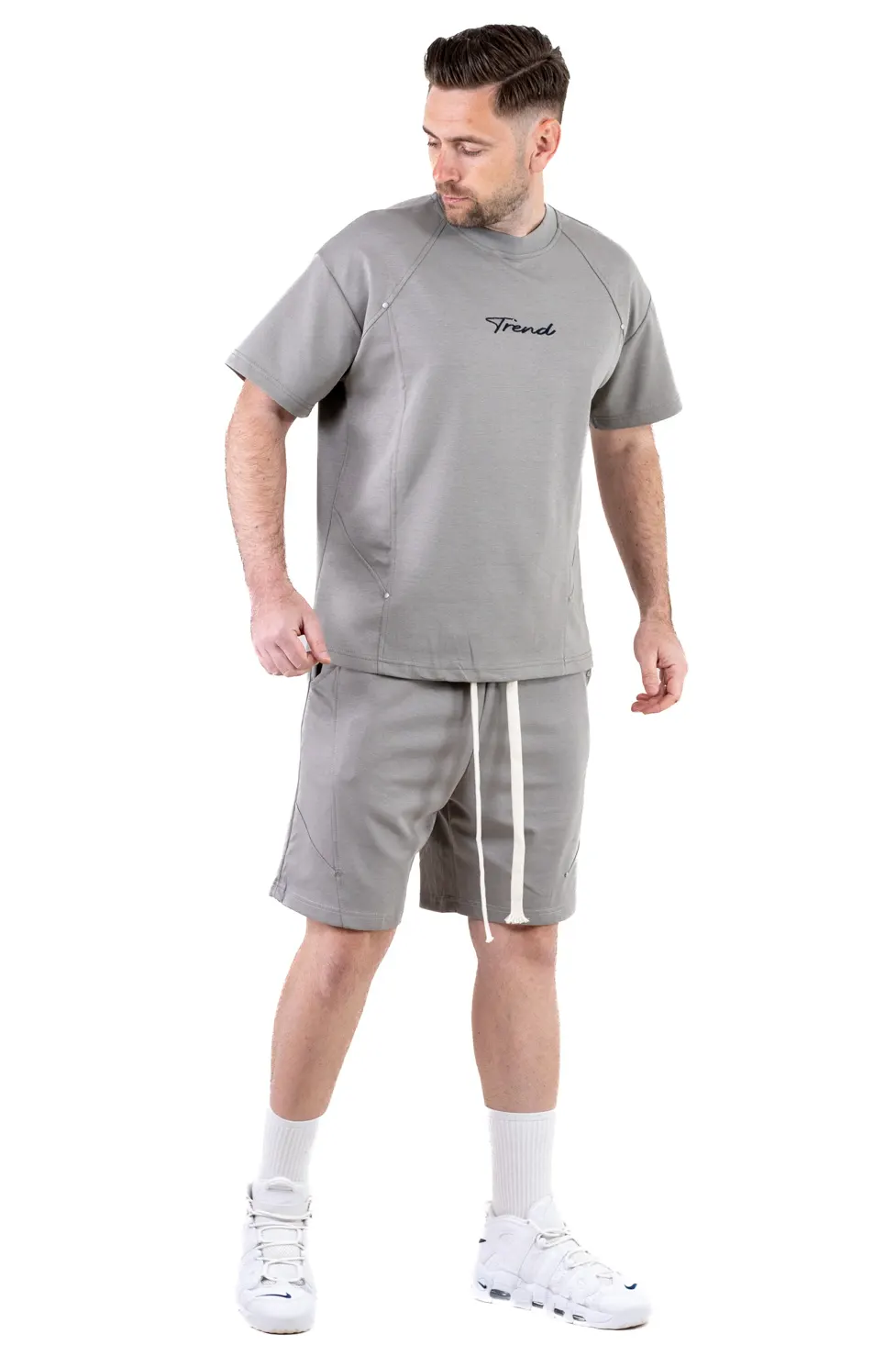 Compleu barbati gri, Ultra-Moale, cu broderie Trend [10]